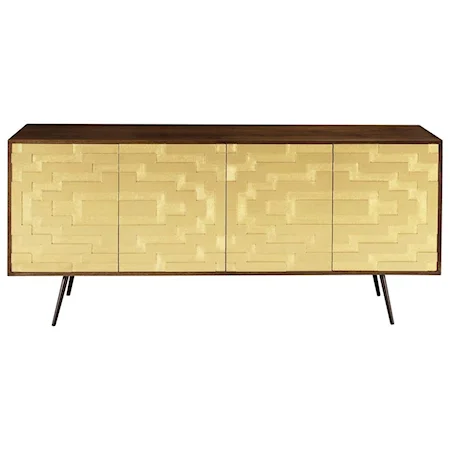 Mid-Century Modern 4-Door Media Credenza